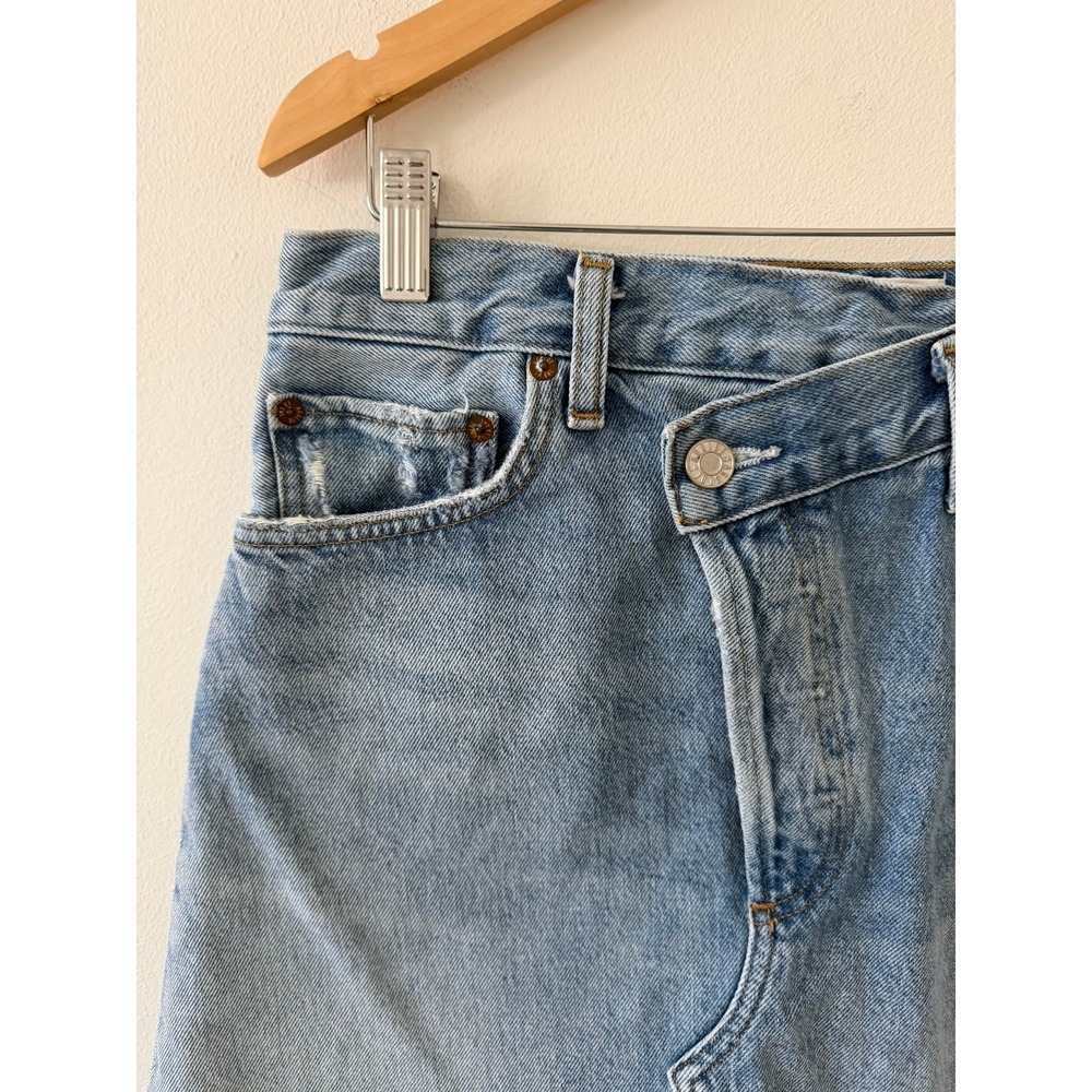Agolde Criss Cross Denim Skirt Light/ Mid Wash Size 26 - Picture 5 of 10